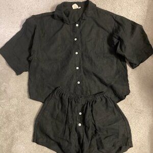 Deiji Studios Black 'The O3' Pyjama Set